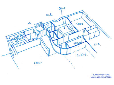 Aménagement intérieur : salle de bains – chambre