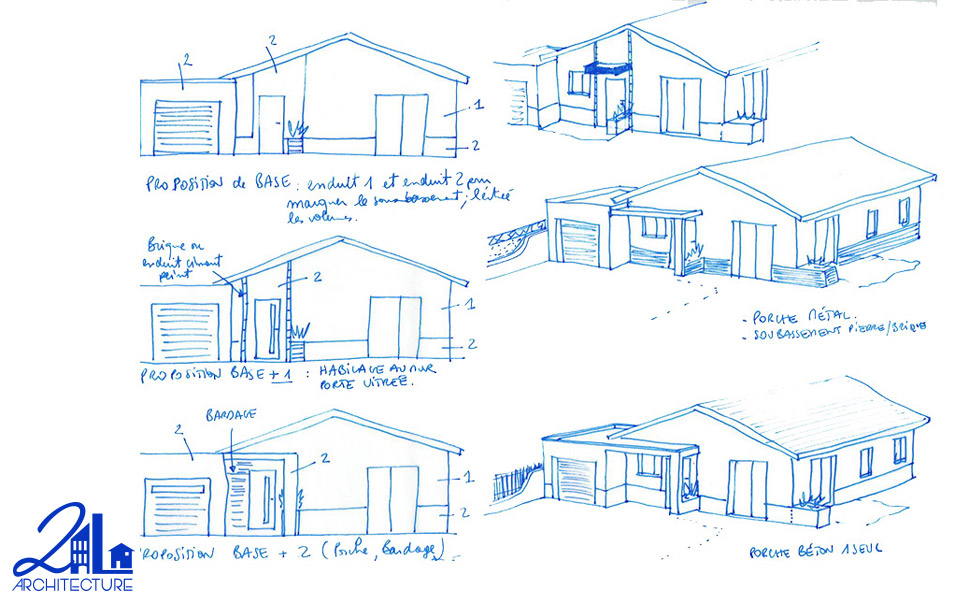 Groupement d'habitations, esquisse du principe : Construction de 12 villas par 2L Architecture