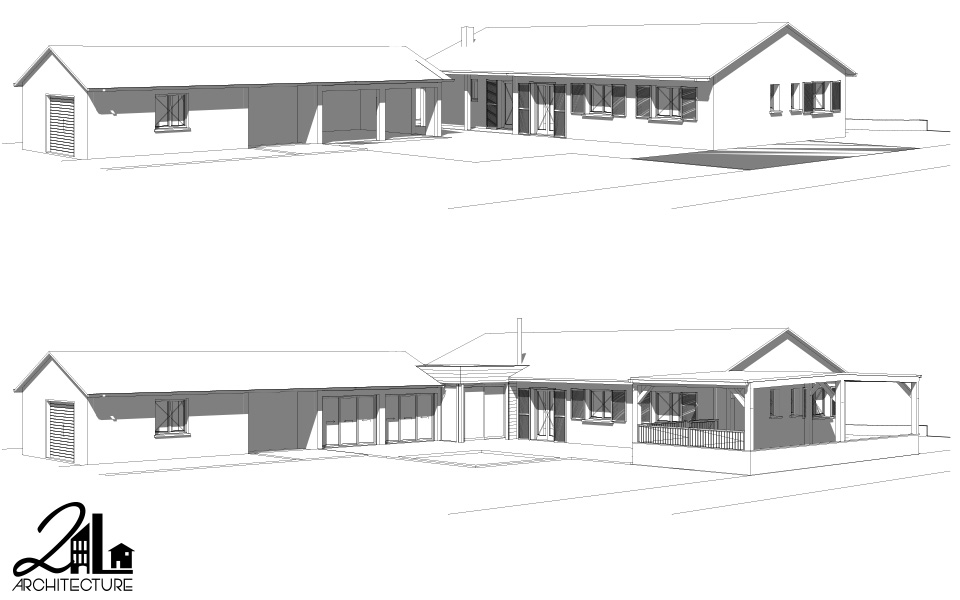 Extension en ossature bois et aménagement d’espaces de vie