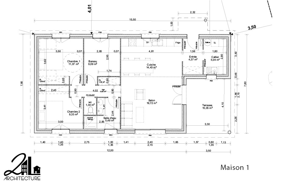 Plans pour la construction de 2 maisons individuelles