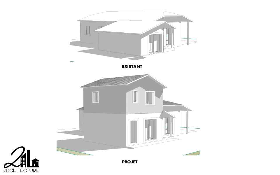 Ajout d’un étage & studio photo, dans le cadre d’une extension de maison individuelle