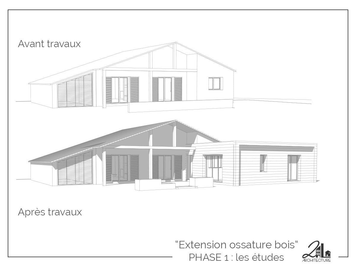Suivez le chantier de la construction d'une extension en ossature bois. Phase 1, les études, les plans