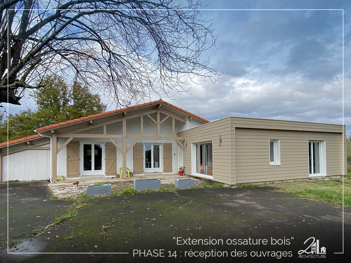 Suivez le chantier de la construction d'une extension en ossature bois. Phase 14, la réception des ouvrages